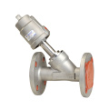 2/2 Way Piston Operated Flange Stainless Steel Pneumatic Angle Seat Valve